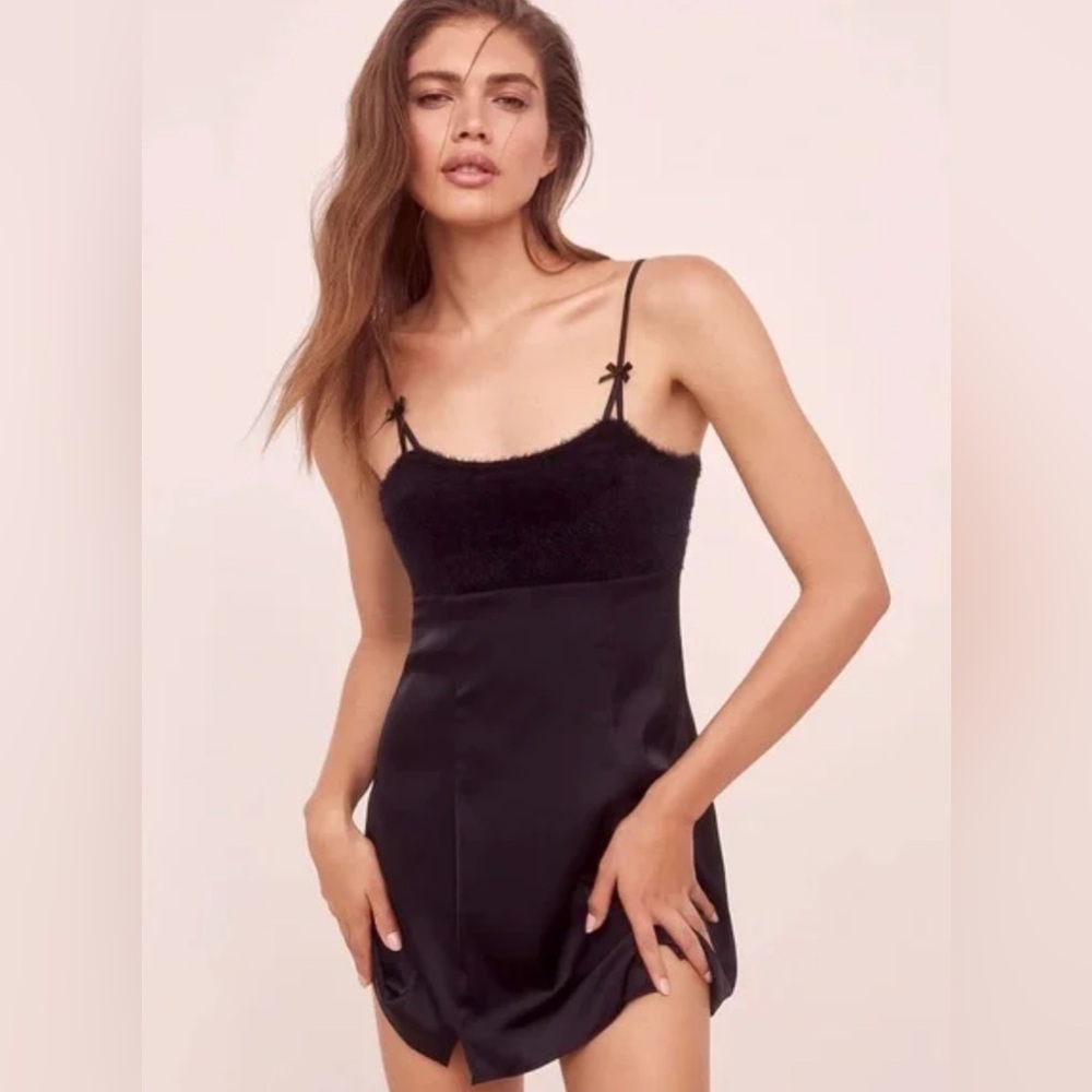 For Love and Lemons Women's Black Fiona Slip Dress XS